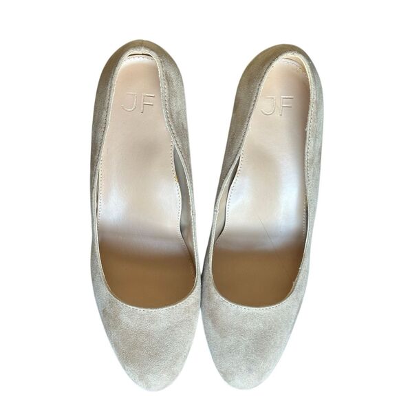 JF Women’s Beige Block Heel Faux Suede Pumps Size 8 - Picture 8 of 12